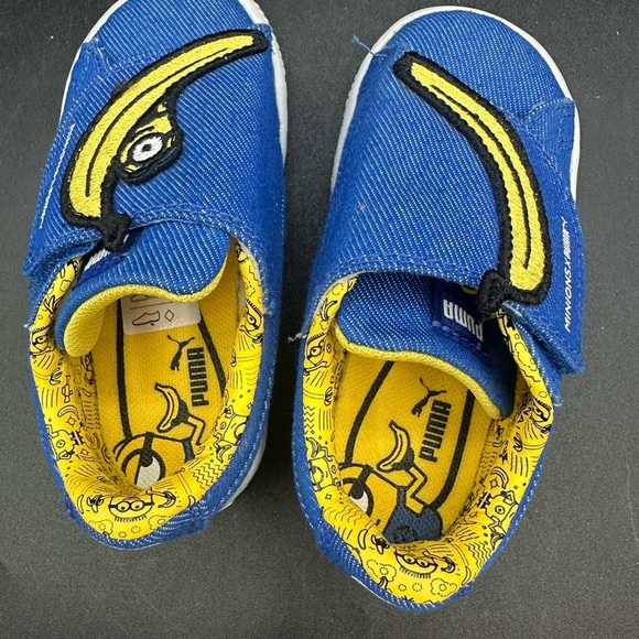 Puma X Minions Basket Wrap Statement Denim Toddler Shoes 7c - Picture 5 of 8